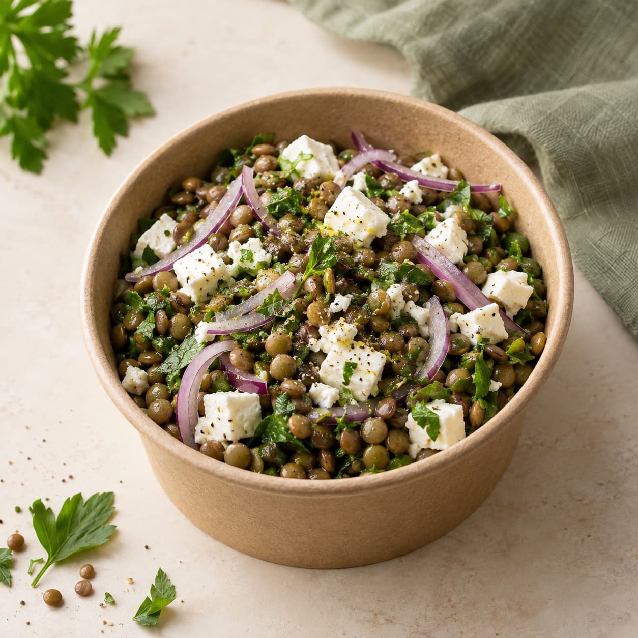Salade de lentilles & feta - entrée FRESOA